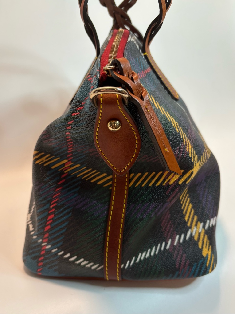Dooney & Bourke ($270) Multicolor Plaid Tartan Domed Satchel - Picture 3 of 16